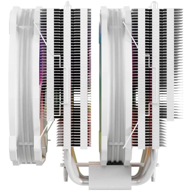 Detalle de Forgeon Windlord ARGB White disipador CPU dual 2x140 mm