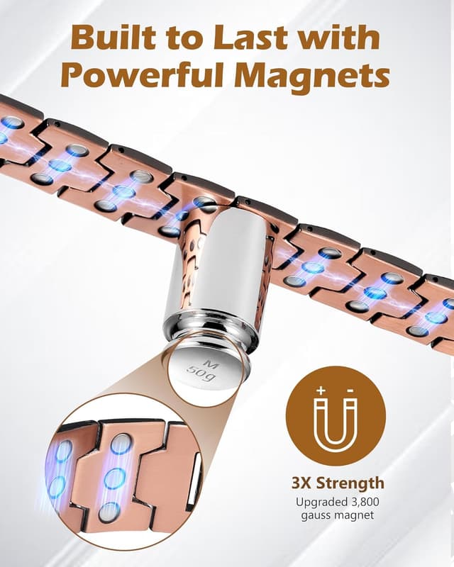 Detalle 2 de Jeracol 3x Magnetic Copper Bracelet