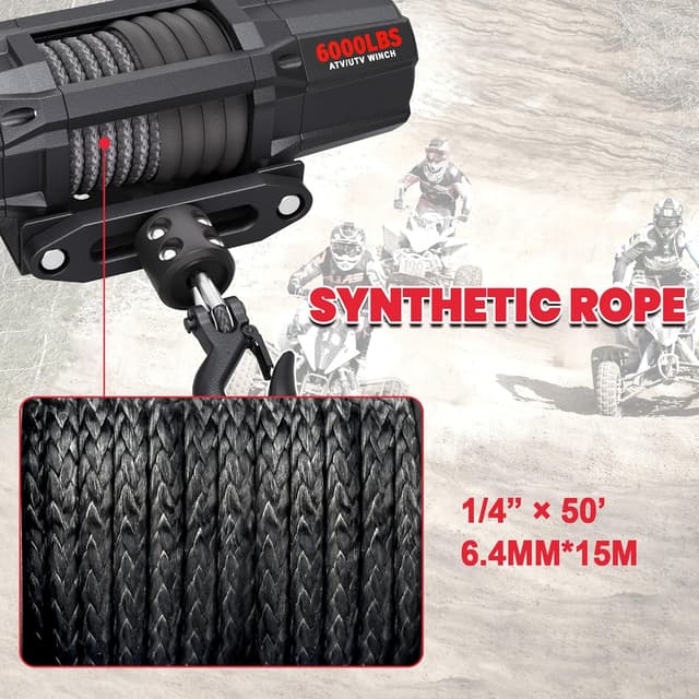 Thumbnail 6 de OPENROAD 6000 lbs UTV Winch 6000lb