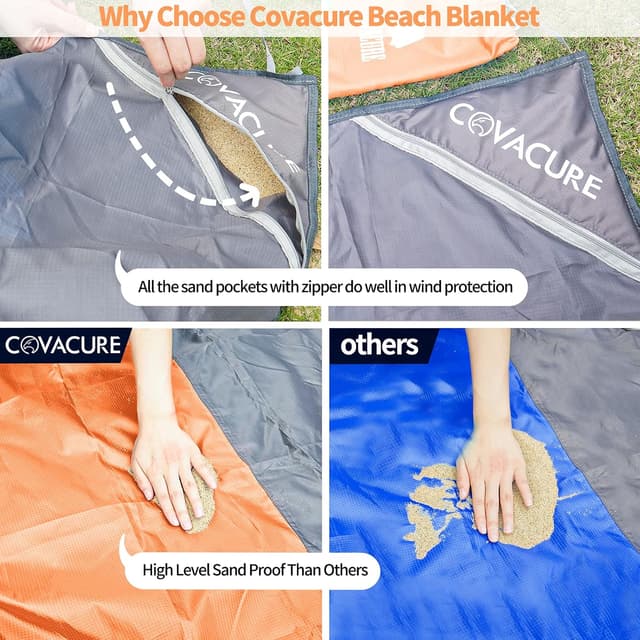 Detalle de COVACURE Beach blanket mat 210 x 200cm