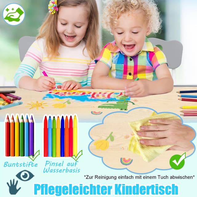 Thumbnail 2 de ACXIN Table pour enfants avec 4 chaises, ensemble évolutif