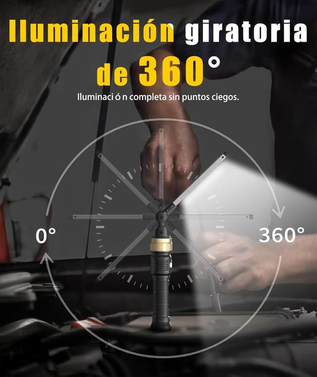 Detalle 2 de HOTLIGH Linterna Mecanico 5000 mAh