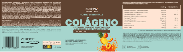 Detalle 2 de Grow Nutrition Colágeno Tropical 300 g 🍽
