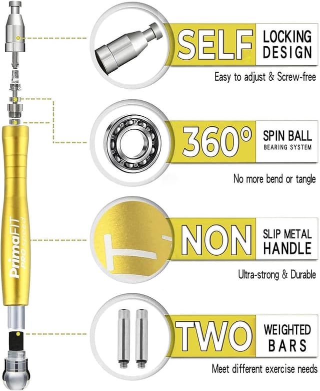 Detalle de PrimaFIT Pro Speed corde à sauter crossfit lestée réglable (aluminium) pour sport et HIIT