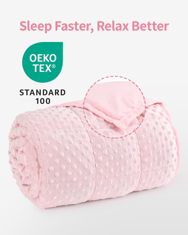Detalle de Mr. Sandman Queen Weighted Blanket (60 x 80in, 15 lbs) – Minky Dots Heavy Throw for Adults, Pink