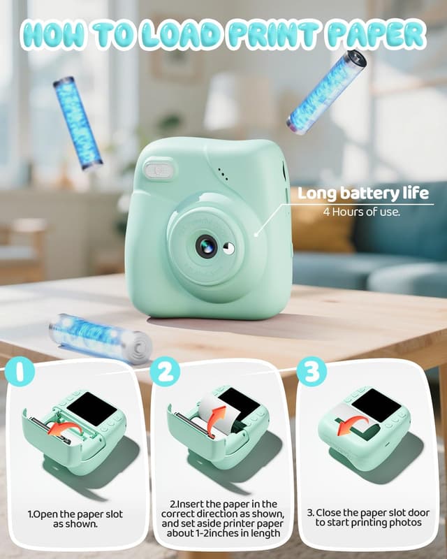 Detalle 2 de CAMCLID Kinderkamera Sofortbild 1080P