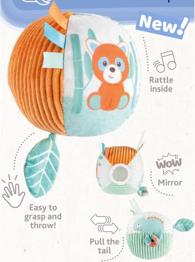 Thumbnail 6 de Chicco My Sweet Doudou Panda & Chameleon Ball – weiche Stoff-Babyspielzeug-Ball mit Klimpern und Krinkeln