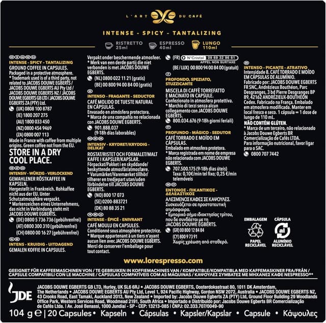 Detalle 2 de L'OR Espresso Lungo Profondo | 200 Cápsulas Nespresso