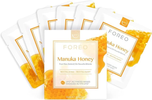 Detalle de FOREO UFO Manuka Honey Mascarilla Facial Antiedad 🌿 Pack de 6