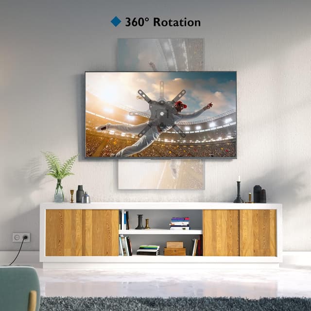 Detalle de BONTEC Support mural TV orientable et inclinable 13 à 42 pouces (max VESA 200x200 mm) jusqu’à 20 kg