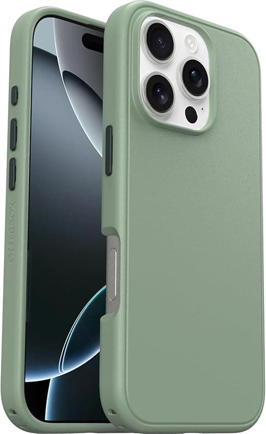 Detalle de Otterbox Symmetry MagSafe para iPhone 16 Pro, Protector Fino Verde