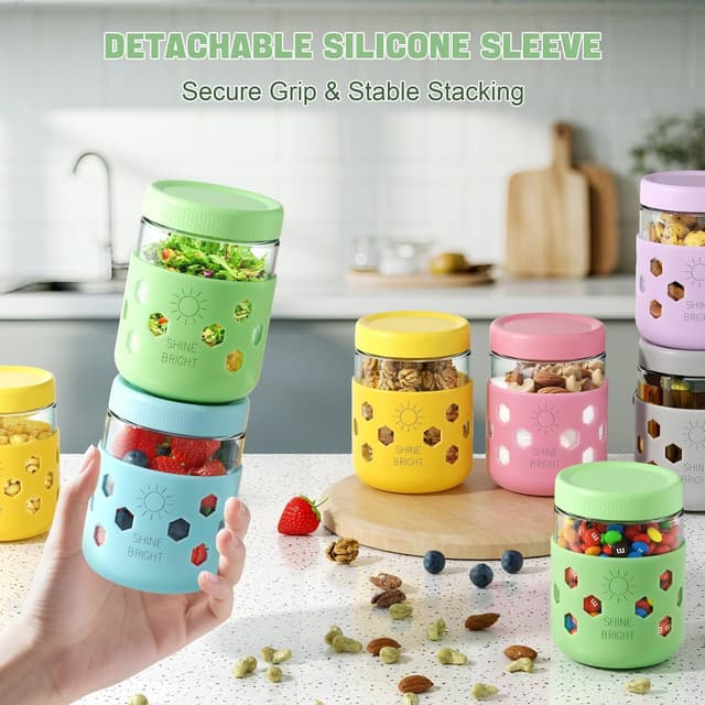 Thumbnail 4 de Lazyshine 16 oz Glass Mason Jars for Meal Prep