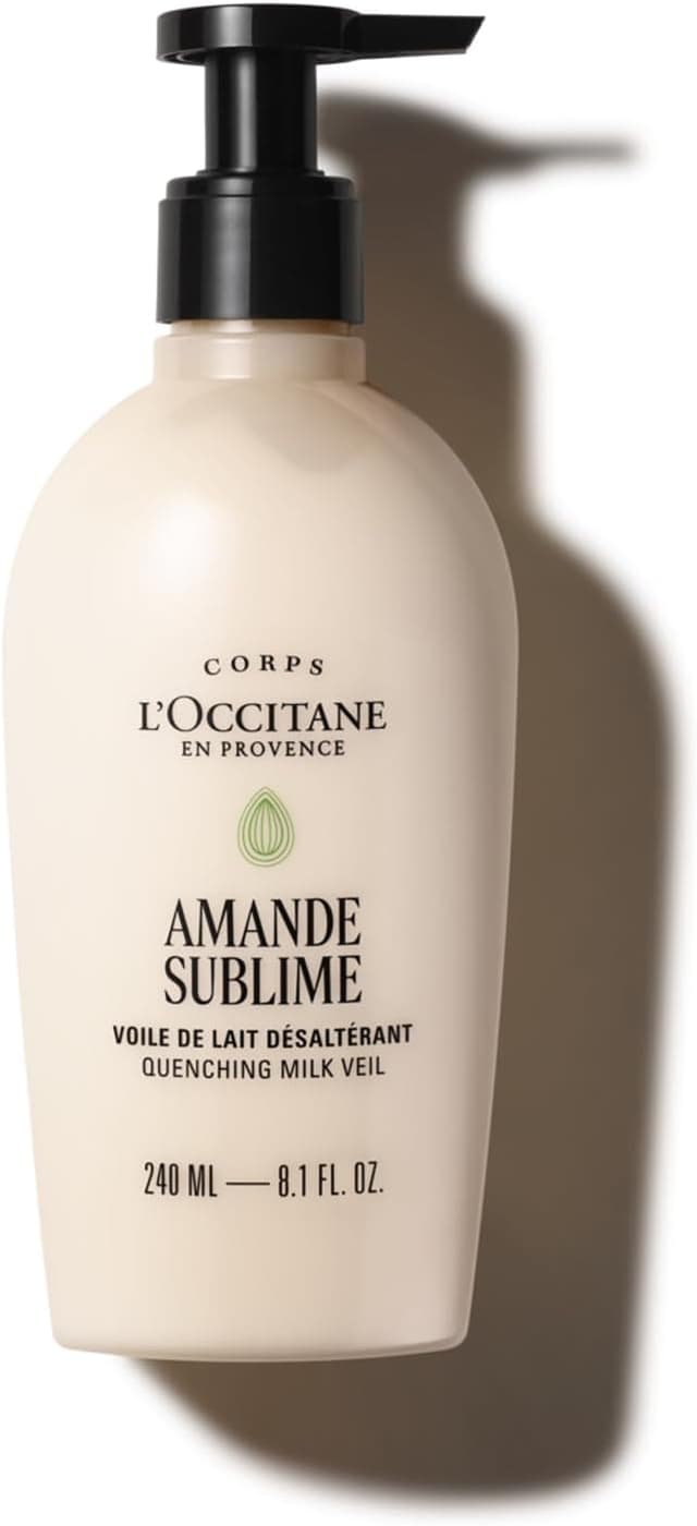Detalle de L’Occitane Voile de Lait Corps Amande Sublime (240 ml) : hydratation au toucher “velours”