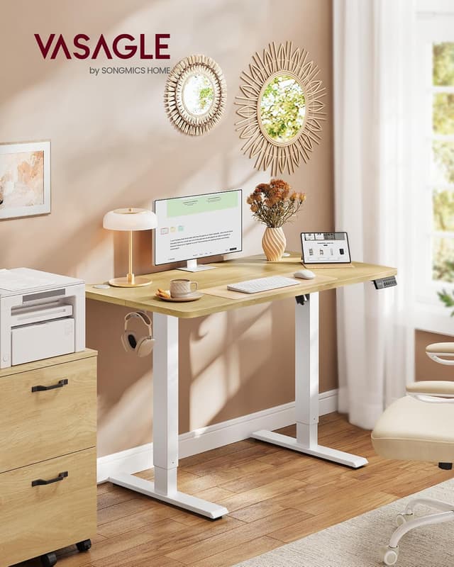 Detalle de VASAGLE Scrivania regolabile in altezza elettrica con memoria (4 altezze) LSD310YA03, 100 x 60 cm