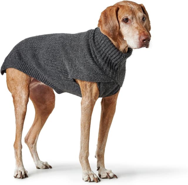Detalle de Hundepullover GENF von Hunter (anthrazit) – weicher Strick für kalte Tage, waschbar, mit umschlagbarem Kragen