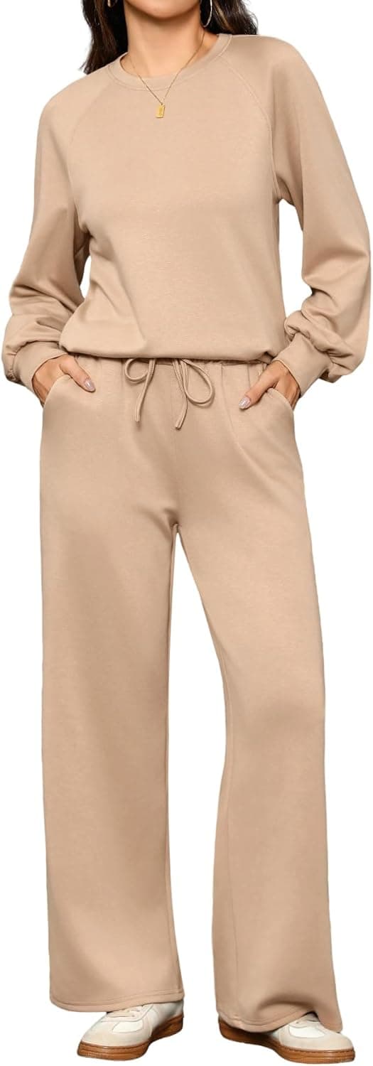 Detalle de Totatuit tuta sportiva da donna in due pezzi con felpa girocollo e pantaloni larghi