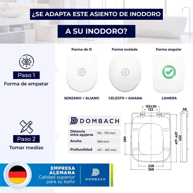 Thumbnail 4 de Dombach® Lamera Premium Tapa WC Universal Blanco 🚽