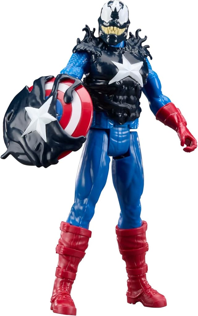 Detalle de Hasbro Marvel Avengers VenomVersus Titan Hero Series: action figure Captain America e Hulk “venomizzati”