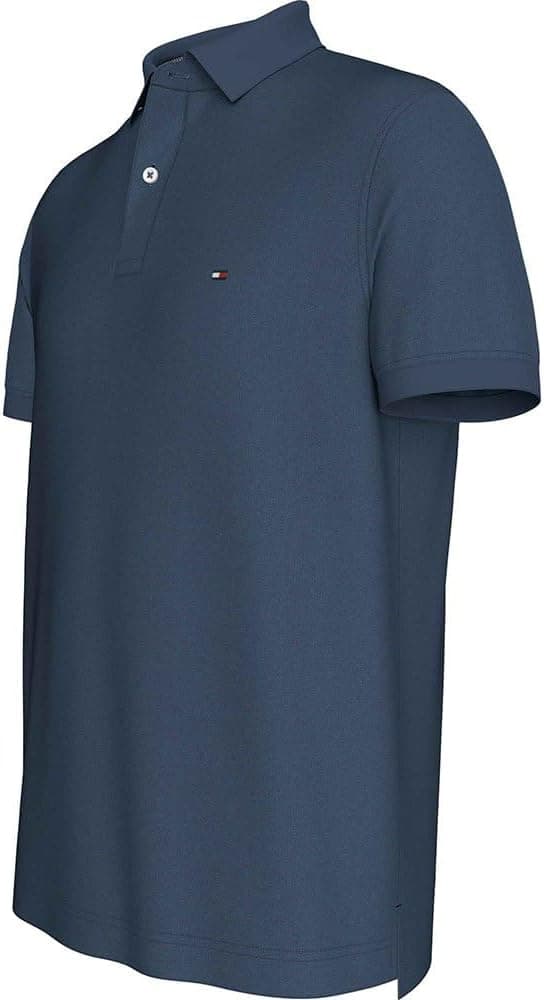 Detalle de Tommy Hilfiger Herren Poloshirt Kurzarm 1985 Regular Fit (1985) aus Bio-Baumwolle