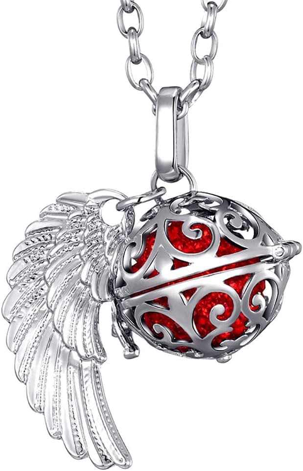 Detalle de Morella catenina da donna Angelo Custode in acciaio inox da 70 cm con ciondolo a sfera e zirconi