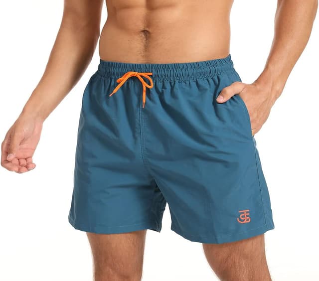 Detalle 2 de JustSun men’s waterproof quick-dry swim shorts with mesh lining and secure pockets