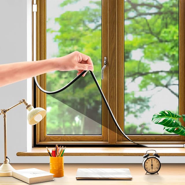 Thumbnail 6 de Magnetic Fly Screen Window Adjustable DIY Max 120x110cm Fibreglass Mesh with Strong Magnetic Strip