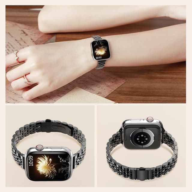 Detalle de TiMOVO Metal Strap for Apple Watch (Series 11/10 & 49mm/46mm/45mm/44mm/42mm) in Black