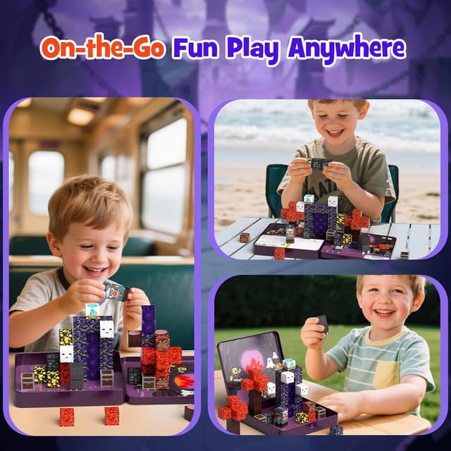 Detalle de STEM MATCH Jouets de construction magnétiques de voyage – boîte portable en fer, 49 pièces (Explorateurs de grottes)