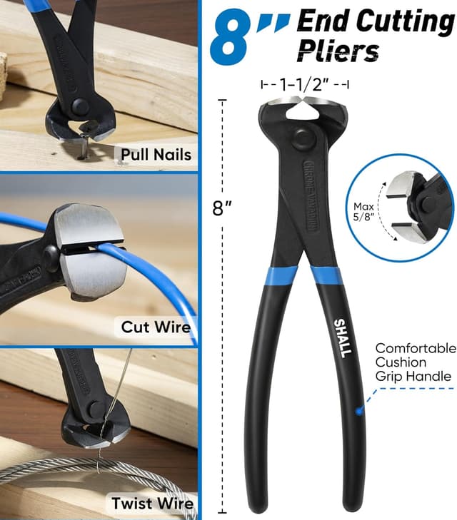 Detalle 1 de SHALL Set 4 pezzi leve piede di porco/estrattore unghie fino a 12'' (8'' tranciator) in acciaio