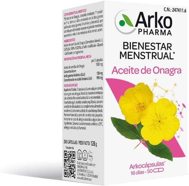 Thumbnail 1 de Arkopharma Arkocápsulas Aceite de Onagra 💊 Bienestar Femenino 200 cápsulas