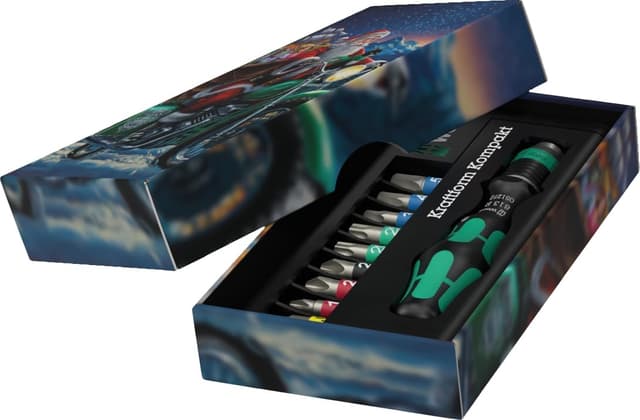 Detalle de Kraftform Kompakt 10 Christmas bit holder set with Rapidaptor quick-release chuck