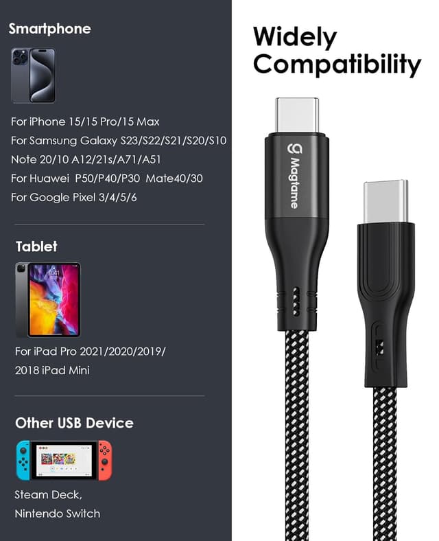 Thumbnail 6 de Magtame Cable Magnético USB-C 1m, Carga Rápida 60W ⚡