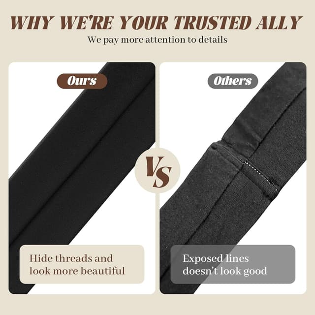 Detalle de BELEVO Sport-Stirnband Damen (6er-Set) – rutschfeste, weiche Haarbänder für Yoga, Fitness & Pflege