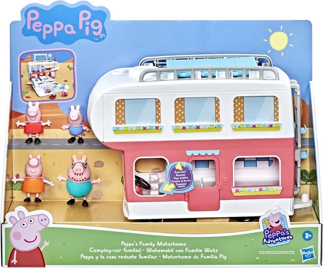 Detalle 2 de Peppa Pig Abenteuer Familien-Wohnmobil-Vorschulspielzeug (ab 3 Jahren) mit Sounds & Musik