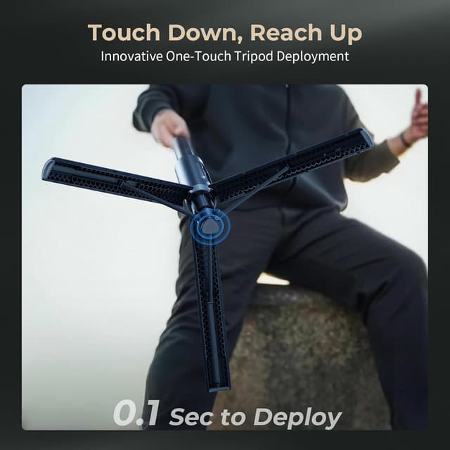 Detalle 2 de SmallRig ST30 trépied One-Touch Deploy (147,1 cm) avec télécommande pour iPhone/Android noir 5291