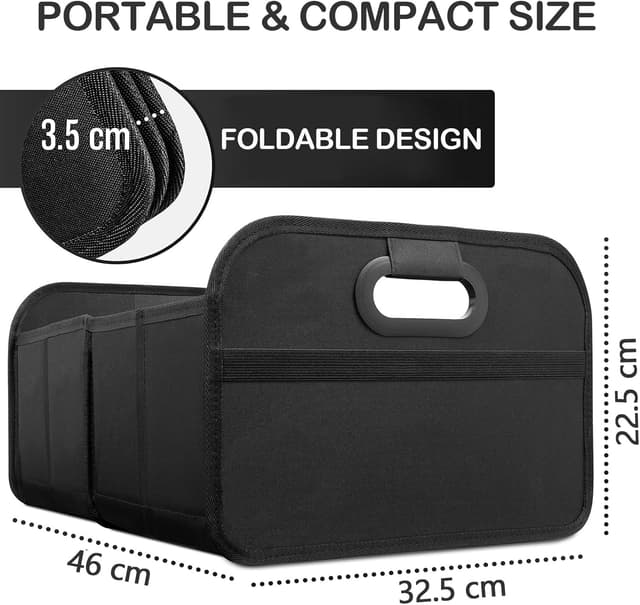 Detalle 2 de Xndryan Car Boot Organiser Bag (Foldable, Multi-Compartment) with Reinforced Base
