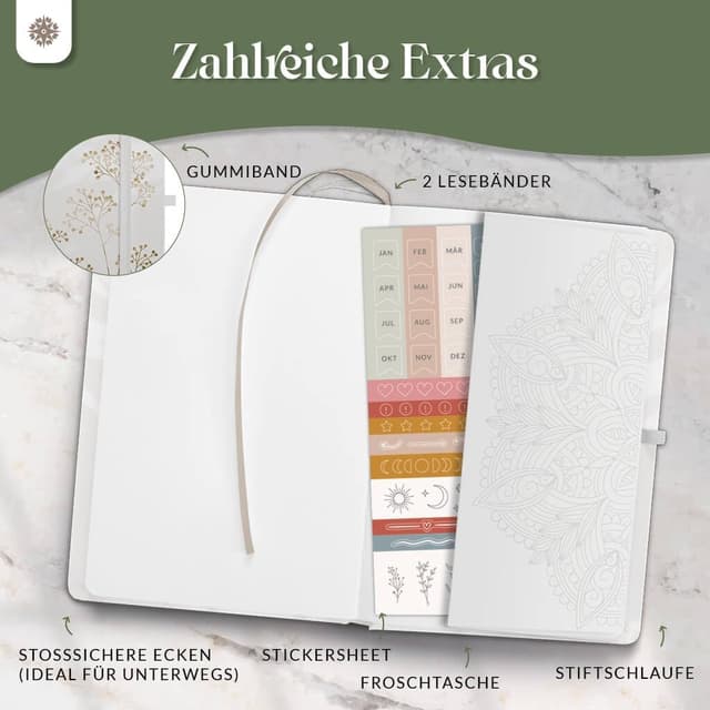 Thumbnail 4 de Lebenskompass Terminplaner A5 BLĂTENGLANZ đ