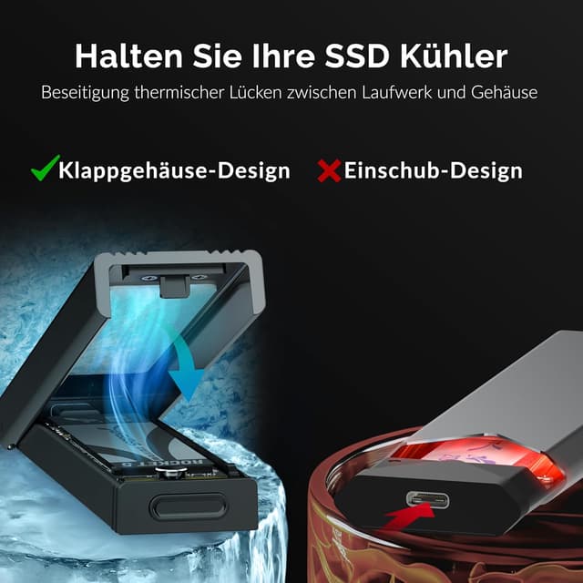 Detalle de SABRENT EC-SNVE NVMe Gehäuse 10 Gbps 💾