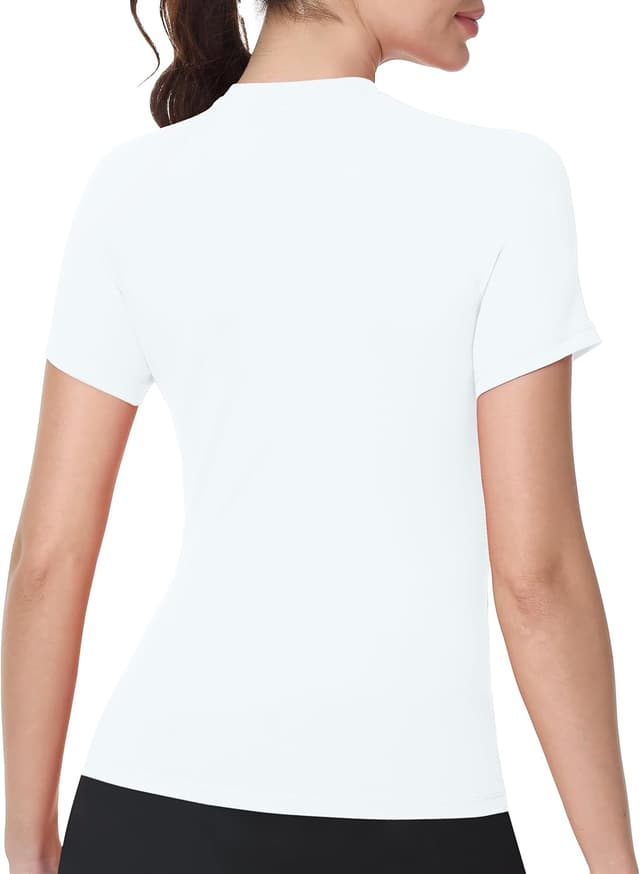 Detalle 2 de WISMBOX Women’s Compression Base Layer Short Sleeve Quick Dry Gym Top