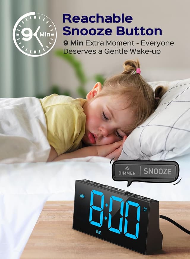 Detalle de GOLOZA Digital Alarm Clock with USB