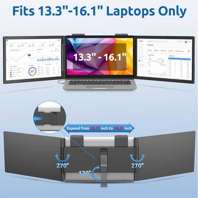 Thumbnail 3 de MAGICRAVEN Dual Laptop Screen Extender 14"
