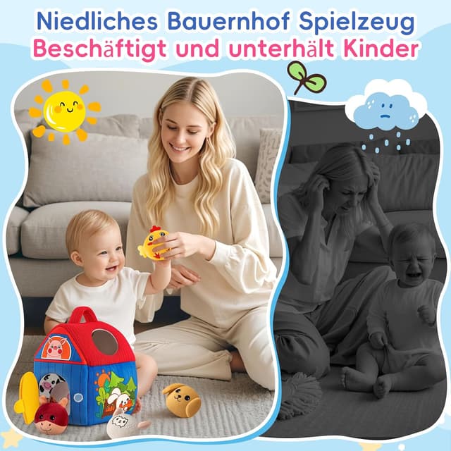 Detalle 1 de SAIMAND Überraschungs-Scheune Spielzeug für Babys ab 6 Monaten