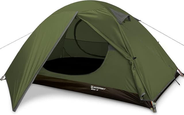 Detalle de Bessport Ultralight Kuppelzelt 1–3 Personen (kleines Packmaß, 3–4 Saisons, wasserdicht & winddicht)