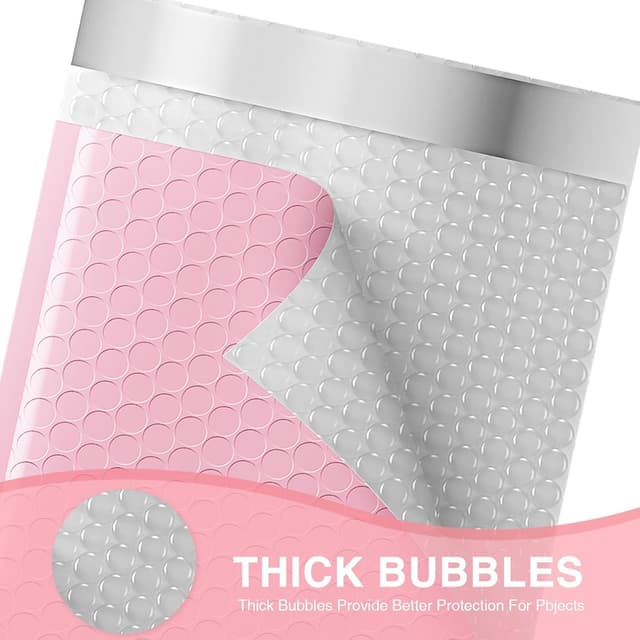 Detalle de Switory 50 Pack Padded Bubble Mailers (A5) – Pale Pink, Self-Seal Poly Mailer for Shipping & Packaging