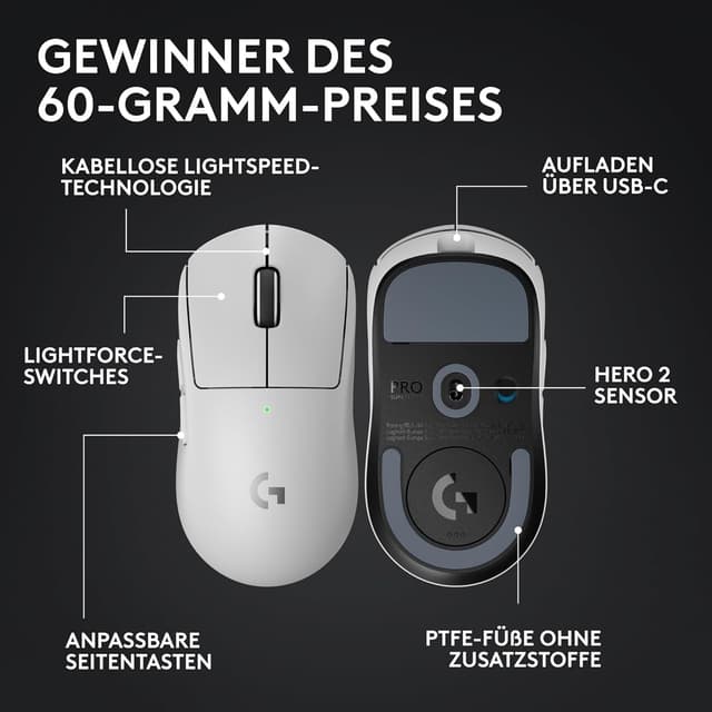Thumbnail 5 de Logitech G PRO X SUPERLIGHT2 Gaming-Maus 60g đź–±