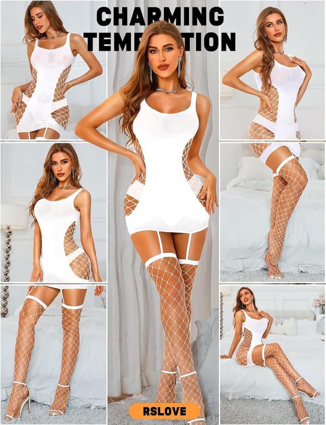 Thumbnail 4 de RSLOVE Bodystocking Negligée Sexy Netz