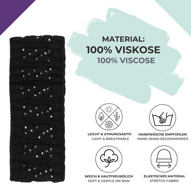 Thumbnail 4 de styleBREAKER Bandeau curry motif tresse et strass