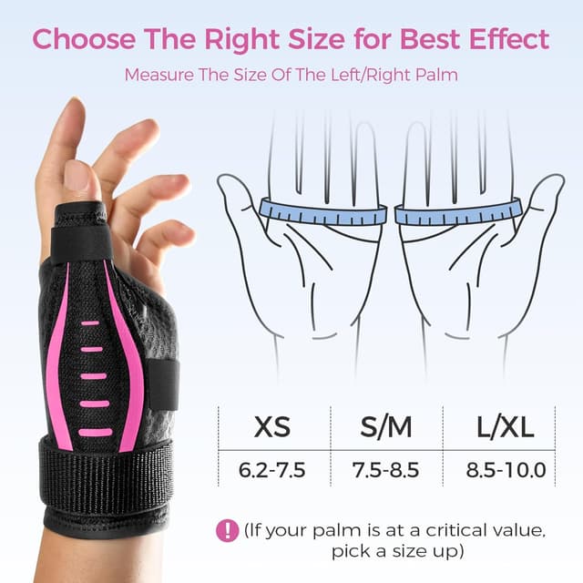 Thumbnail 5 de Thumb Support for Arthritis thumb splint brace (Right/Left), Trigger Thumb & De Quervain’s pain relief, breathable mesh (Pink)