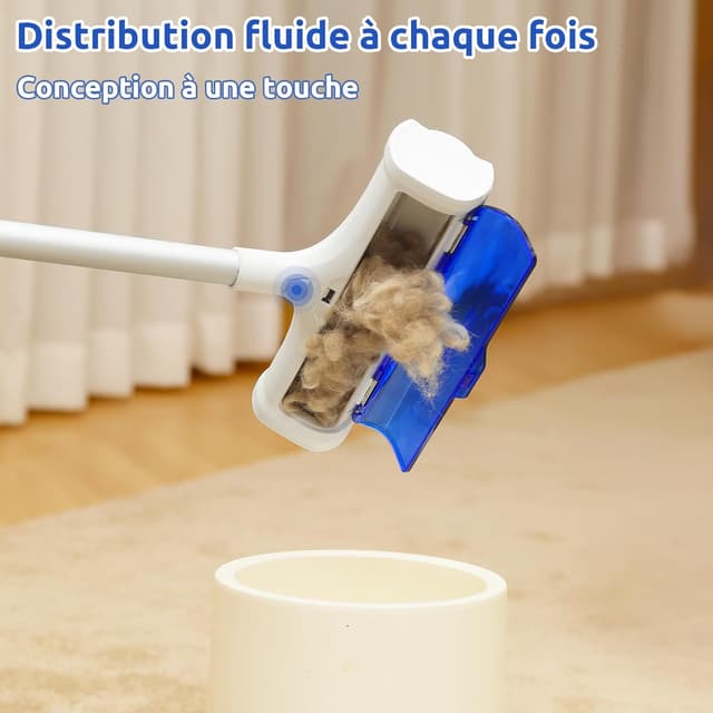 Thumbnail 6 de ACE2ACE Brosse Tapis anti-poils pour tapis et carpettes, manche réglable jusqu’à 1,5 m (bleu)