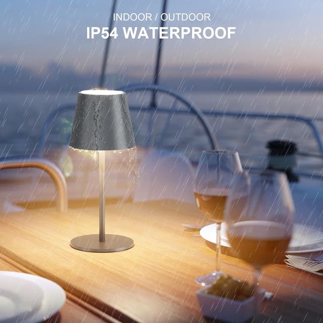 Thumbnail 5 de lundwa dimmbare Akku-Tischleuchten (2er-Set) 26 cm, 5000 mAh, 3 W, 3000 K, IP54 – Anthrazit